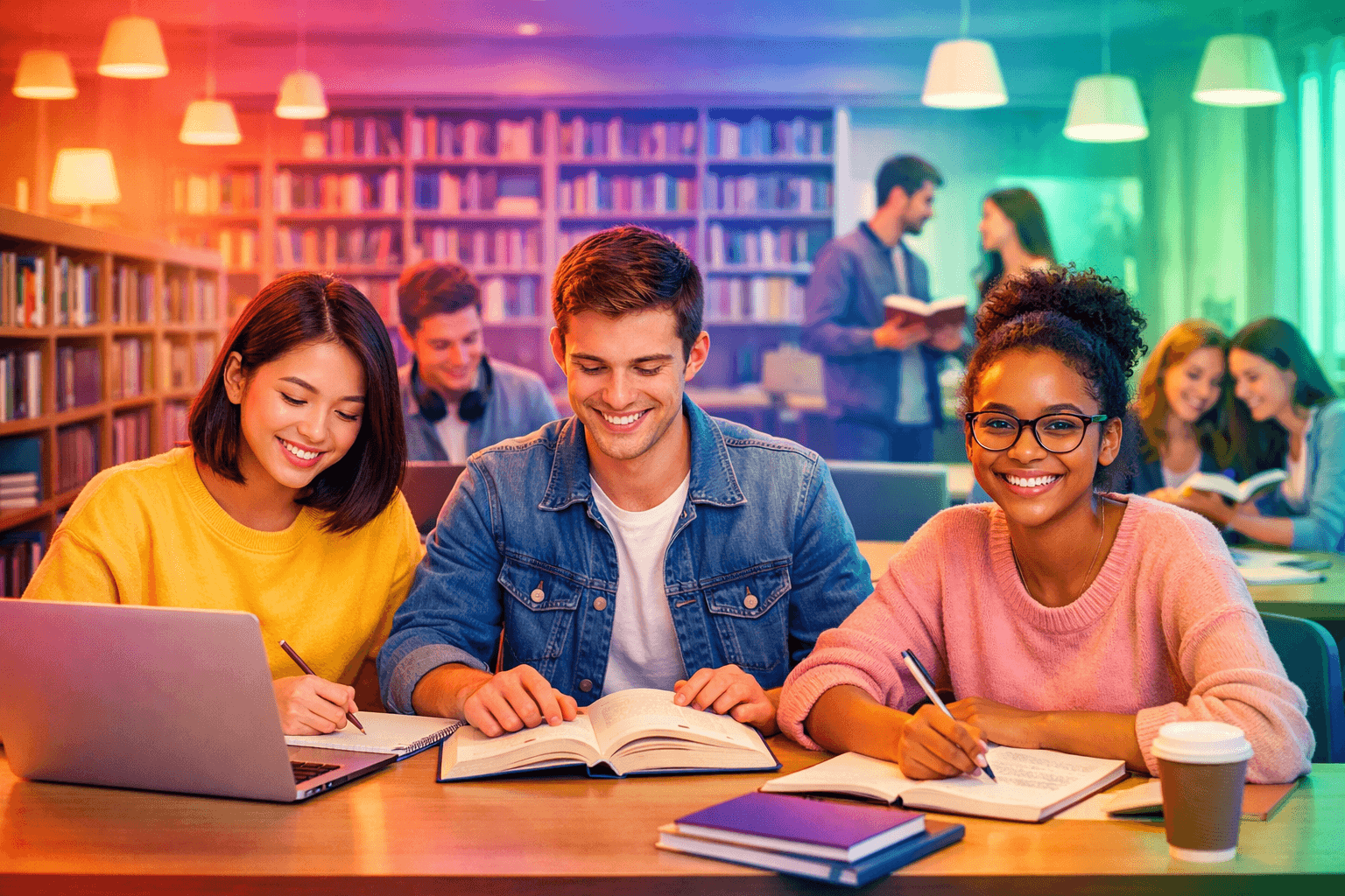 Peaceful study environment at Jeet Library with comfortable seating